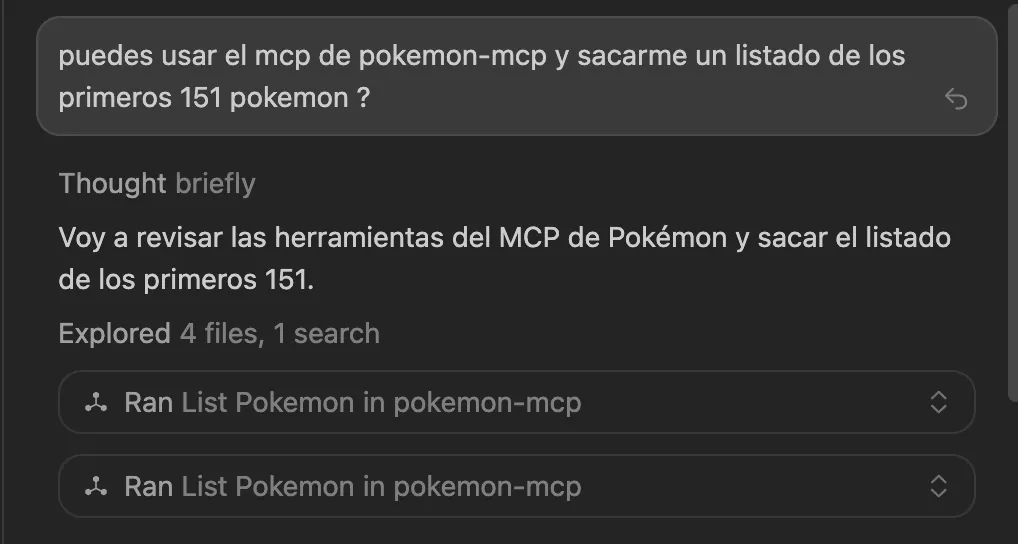 Preguntando a Cursor con el MCP